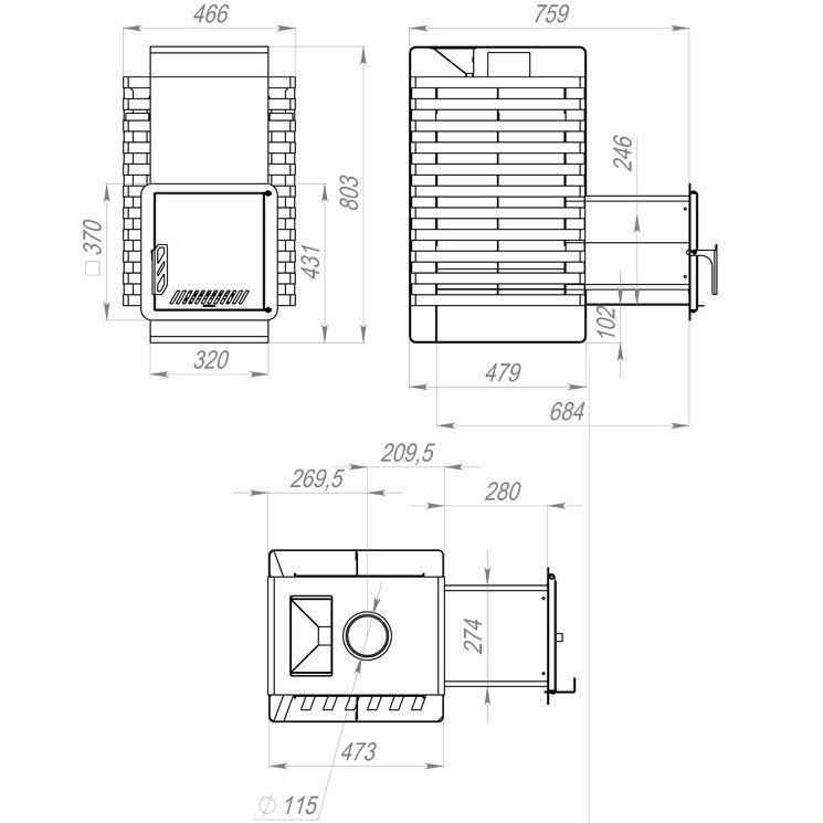 Печь для бани РАДА Терма 4 ЗК 20L