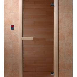Дверь для сауны Doorwood Теплый день Бронза (Хвоя) 6мм