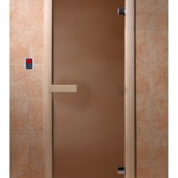 Дверь для сауны Doorwood Теплая ночь Бронза Матовая (Хвоя) 6мм