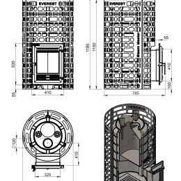 Печь для бани Эверест "Steam Master" 44 (320) ЧУГУН б/в