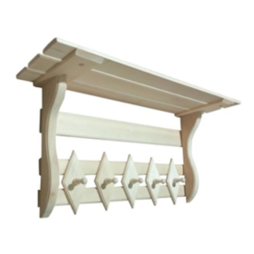 Полка-вешалка SL "Ромбовая", 5 крючков, липа