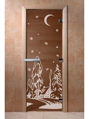 Дверь для сауны Doorwood «Зима» (Ольха) 8мм