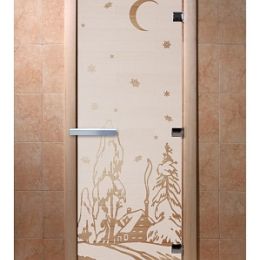 Дверь для сауны Doorwood «Зима» (Ольха) 8мм