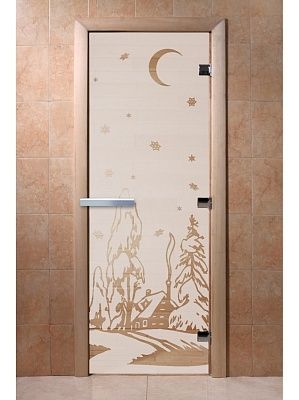 Дверь для сауны Doorwood «Зима» (Ольха) 8мм