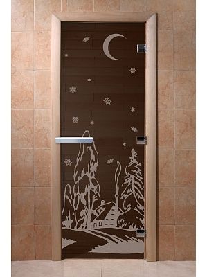 Дверь для сауны Doorwood «Зима» (Ольха) 8мм