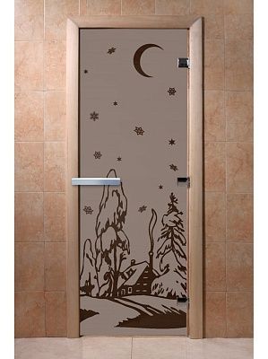Дверь для сауны Doorwood «Зима» (Ольха) 8мм