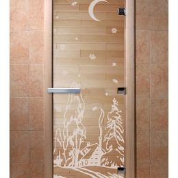 Дверь для сауны Doorwood «Зима» (Ольха) 8мм
