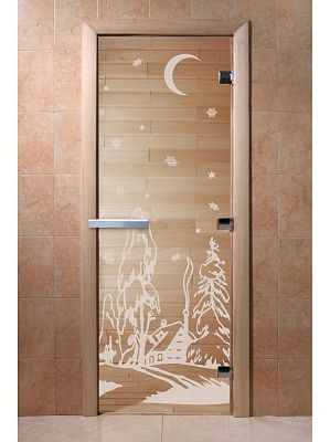 Дверь для сауны Doorwood «Зима» (Ольха) 8мм