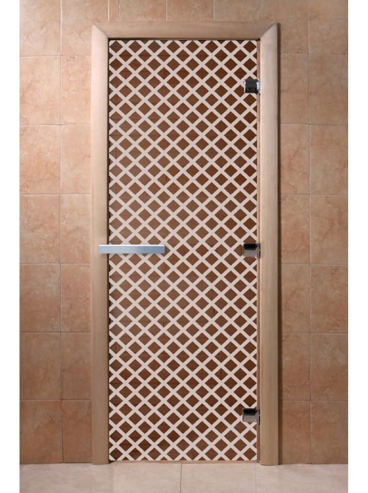 Дверь для сауны Doorwood «Мираж» (Ольха) 8мм