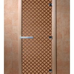 Дверь для сауны Doorwood «Мираж» (Ольха) 8мм