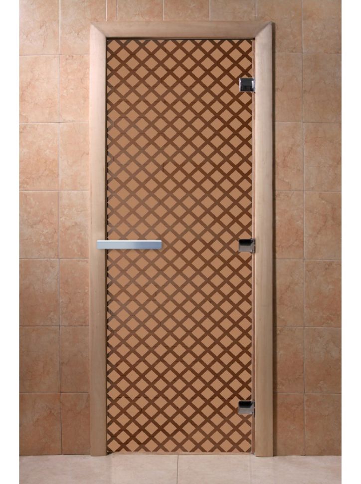 Дверь для сауны Doorwood «Мираж» (Ольха) 8мм