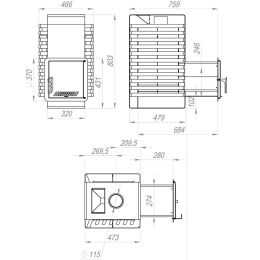Печь для бани РАДА Терма 8 ЗК 20L