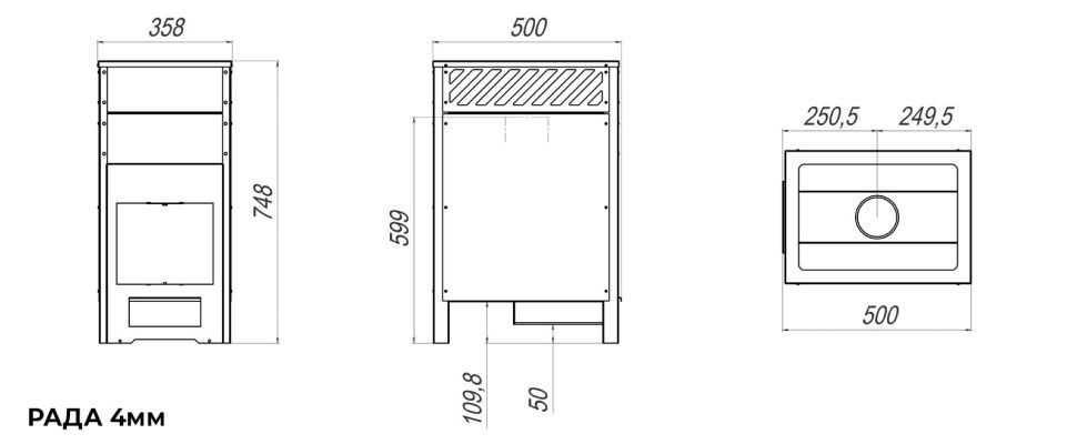 Печь для бани Рада 4 мм