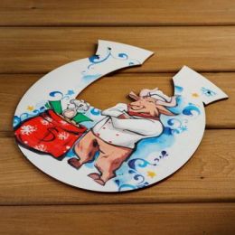 Табличка для бани "Подкова Символ года 2021. Бык то при деньгах!", 20×18 см