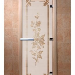 Дверь для сауны Doorwood «Розы» (Ольха) 8мм