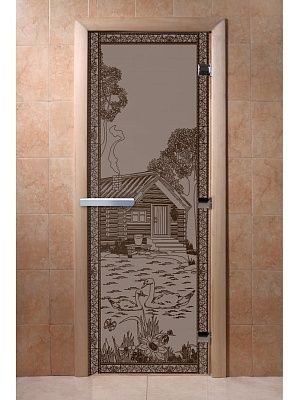 Дверь для сауны Doorwood «Банька в лесу» (Ольха) 8мм