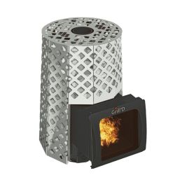 Дровяная банная печь Grill'D Violet Steel Romb Long Window Max