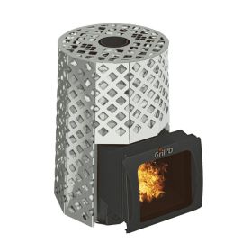 Дровяная банная печь Grill'D Violet Steel Romb Long Window Max