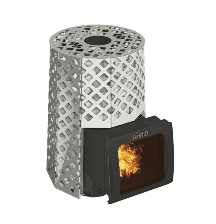 Дровяная банная печь Grill'D Violet Steel Romb Long Window Max