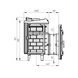Печь для бани "Атмосфера L" с комбинированной облицовкой «Змеевик» наборный