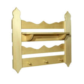 Полка-вешалка SL "Резная", 3 крючка, липа