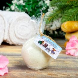 Бомбочка для ванны из персидской соли "Счастливого Нового года" масло персика,140гр