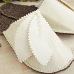 Тапочки для бани "Колокольчик" женские, белые