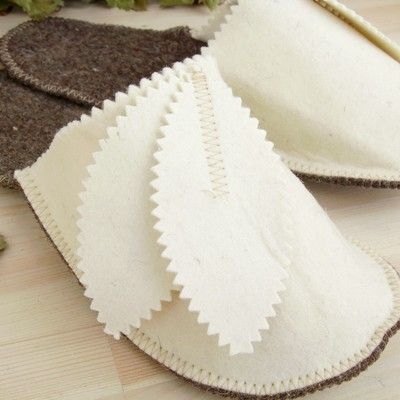 Тапочки для бани "Колокольчик" женские, белые