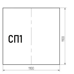 Лист стеклянный напольный 6мм СП-1 (1100х1100мм)