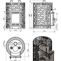 Печь для бани Эверест "Steam Master" 30 INOX (320М) б/в