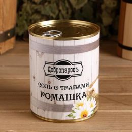 Соль для бани с травами "Ромашка" в прозрачной в банке, 400 гр