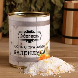 Соль для бани с травами "Календула" в прозрачной в банке, 400 гр