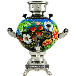 Электрический самовар 3 л «Шар» с росписью «Лесная поляна»