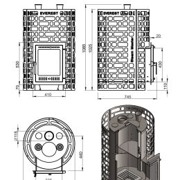 Печь для бани Эверест "Steam Master" 38 INOX (320M) б/в