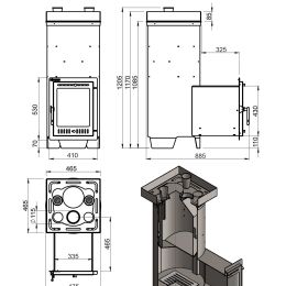 Печь для бани Эверест "Steam Master" 44 INOX (320M) (под обкладку)