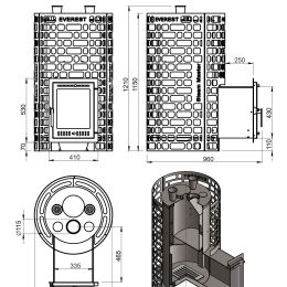 Печь для бани Эверест "Steam Master" 44 INOX (320M)