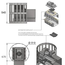 Чугунная банная печь Везувий Легенда Ковка 12 (260)