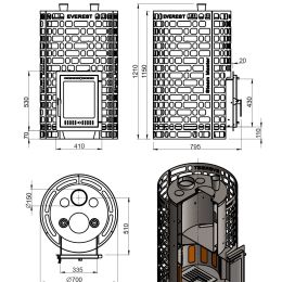 Печь для бани Эверест "Steam Master" 60 INOX (320М) б/в