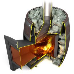 Печь для бани TMF Вариата Carbon ДА Баррель палисандр