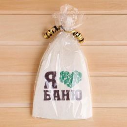 Набор для бани шапка с мочалкой "Люблю баню"