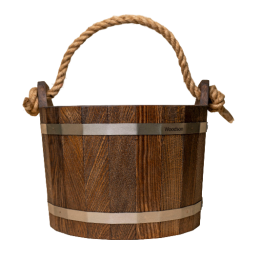 Шайка Woodson 10л. с нержавеющей вставкой, темная (дуб)