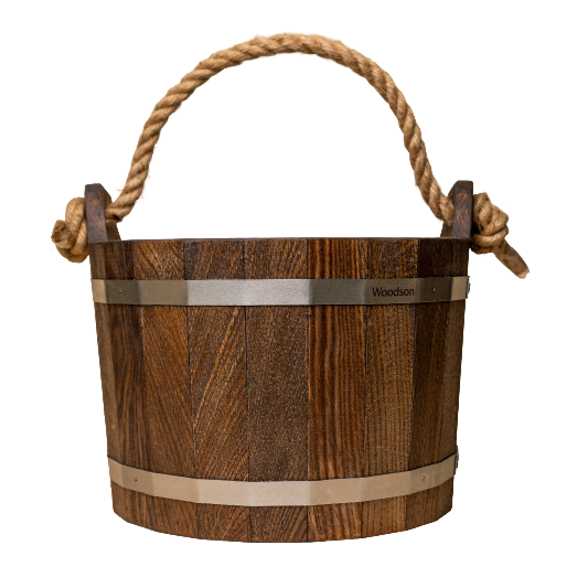 Шайка Woodson 10л. с нержавеющей вставкой, темная (дуб)