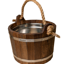 Шайка Woodson 10л. с нержавеющей вставкой, темная (дуб)