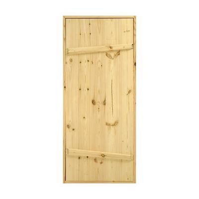 Дверной блок для бани, 160×70см, из сосны, на клиньях, массив, "Добропаровъ"