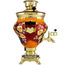 Электрический самовар 3 л «Ваза» в наборе с росписью «Глухари»