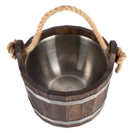 Шайка Woodson 4,5л. с нержавеющей вставкой, темная (дуб)