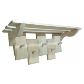 Полка-вешалка SL "Прямоугольник", 5 крючков, липа