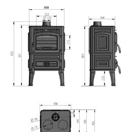 Печь-камин Везувий LV-12 S "Антрацит"