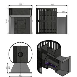  Печь для бани ВЕЗУВИЙ газо-дровяная СКИФ Ковка 18 (ДТ-3)