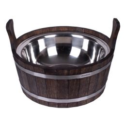 Шайка Woodson 15л. с нержавеющей вставкой, темная (дуб)